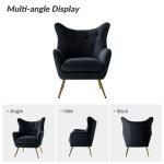 Danel Black Tufted Wingback Accent Chair