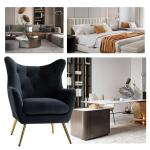 Danel Black Tufted Wingback Accent Chair