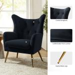 Danel Black Tufted Wingback Accent Chair