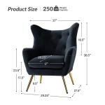 Danel Black Tufted Wingback Accent Chair