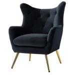 Danel Black Tufted Wingback Accent Chair