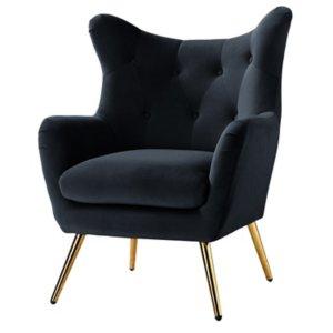 Danel Black Tufted Wingback Accent Chair