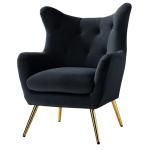 Danel Black Tufted Wingback Accent Chair