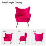 Danel Fushia Tufted Wingback Accent Chair