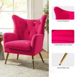 Danel Fushia Tufted Wingback Accent Chair