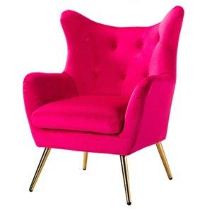 Danel Fushia Tufted Wingback Accent Chair
