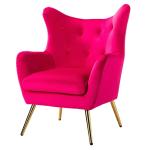 Danel Fushia Tufted Wingback Accent Chair