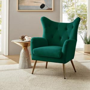 Danel Green Tufted Wingback Accent Chair