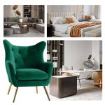 Danel Green Tufted Wingback Accent Chair