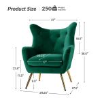 Danel Green Tufted Wingback Accent Chair