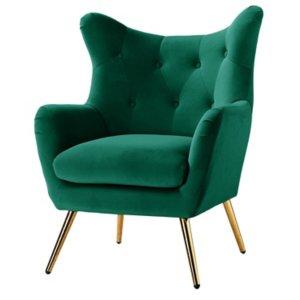 Danel Green Tufted Wingback Accent Chair