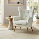 Danel Ivory Tufted Wingback Accent Chair