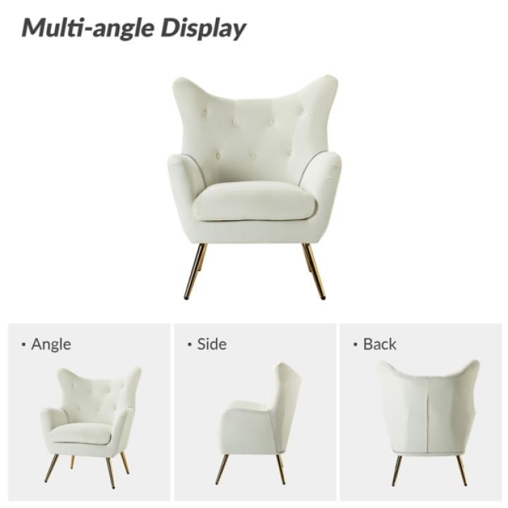 Danel Ivory Tufted Wingback Accent Chair