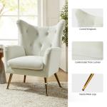Danel Ivory Tufted Wingback Accent Chair