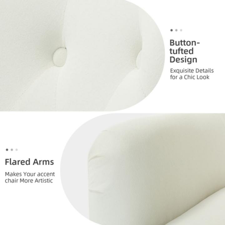 Danel Ivory Tufted Wingback Accent Chair