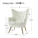 Danel Ivory Tufted Wingback Accent Chair