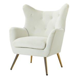 Danel Ivory Tufted Wingback Accent Chair