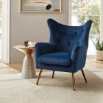 Danel Navy Tufted Wingback Accent Chair