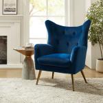 Danel Navy Tufted Wingback Accent Chair