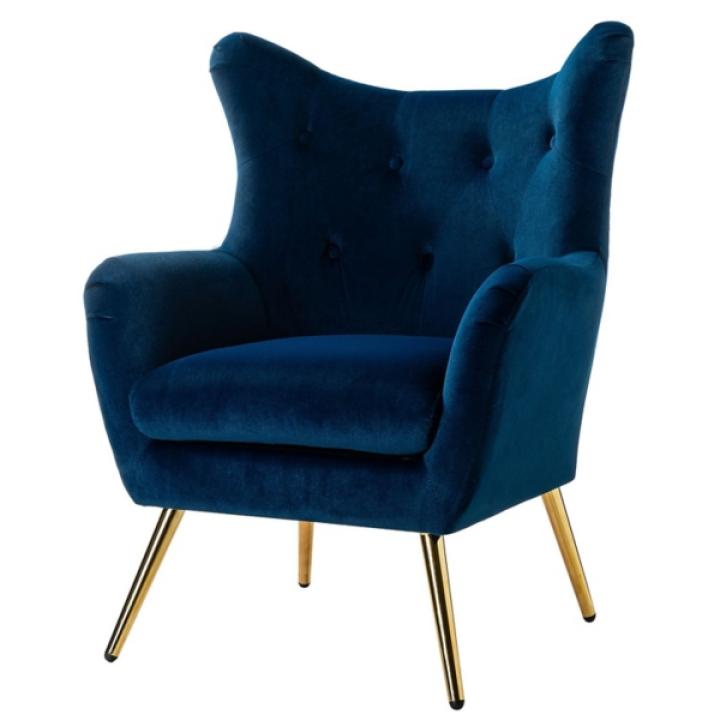 Danel Navy Tufted Wingback Accent Chair
