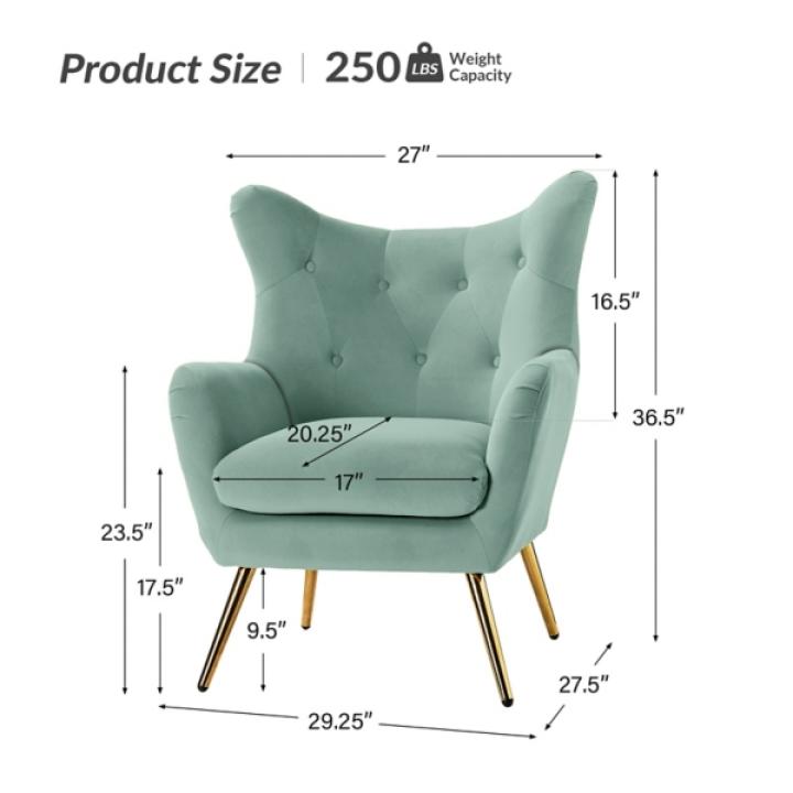 Danel Sage Tufted Wingback Accent Chair