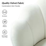 Donata Ivory Velvet Scalloped Barrel Accent Chair