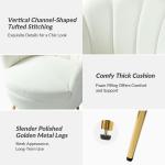 Donata Ivory Velvet Scalloped Barrel Accent Chair