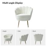 Donata Ivory Velvet Scalloped Barrel Accent Chair