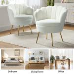 Donata Ivory Velvet Scalloped Barrel Accent Chair