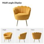 Donata Mustard Velvet Scalloped Accent Chair