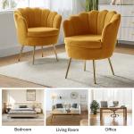 Donata Mustard Velvet Scalloped Accent Chair