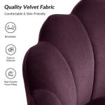 Donata Plum Velvet Scalloped Barrel Accent Chair