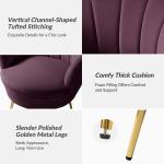 Donata Plum Velvet Scalloped Barrel Accent Chair