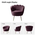 Donata Plum Velvet Scalloped Barrel Accent Chair