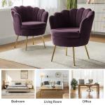 Donata Plum Velvet Scalloped Barrel Accent Chair