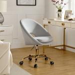 Savas Gray Velvet Office Chair