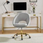 Savas Gray Velvet Office Chair