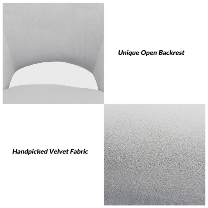 Savas Gray Velvet Office Chair