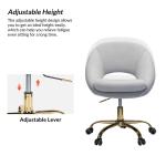 Savas Gray Velvet Office Chair