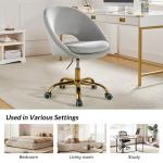 Savas Gray Velvet Office Chair