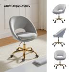 Savas Gray Velvet Office Chair
