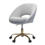 Savas Gray Velvet Office Chair