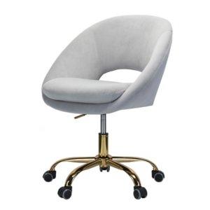 Savas Gray Velvet Office Chair