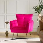 Ilia Fuchsia Velvet Accent Chair