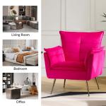 Ilia Fuchsia Velvet Accent Chair