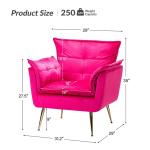 Ilia Fuchsia Velvet Accent Chair