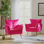 Ilia Fuchsia Velvet Accent Chair