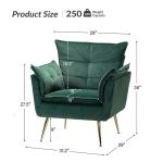 Ilia Green Velvet Accent Chair