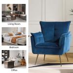 Ilia Navy Velvet Accent Chair