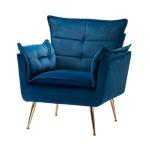 Ilia Navy Velvet Accent Chair